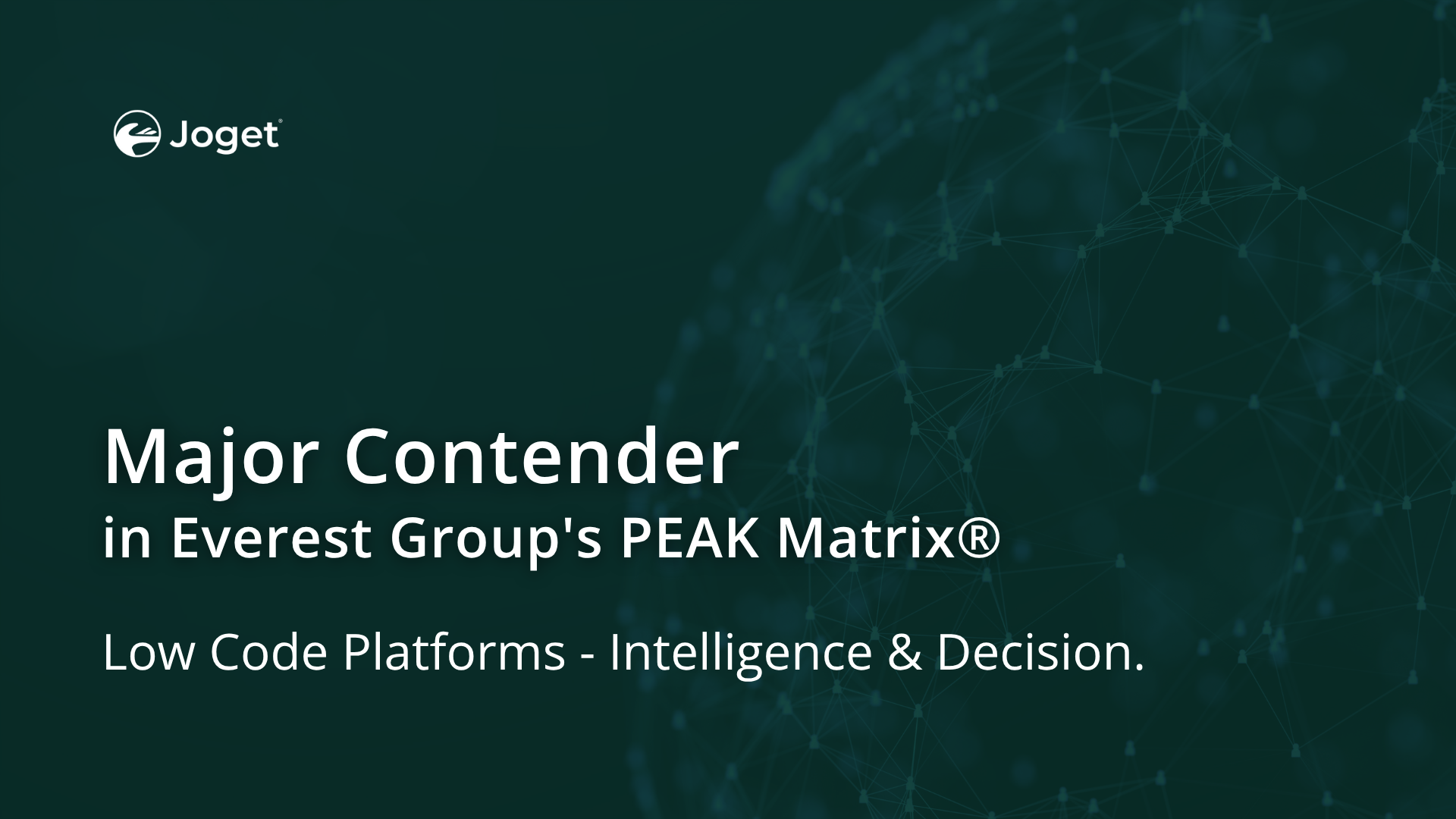 Joget Named a Major Contender in Everest Group’s PEAK Matrix® for Intelligent Low-Code Innovation